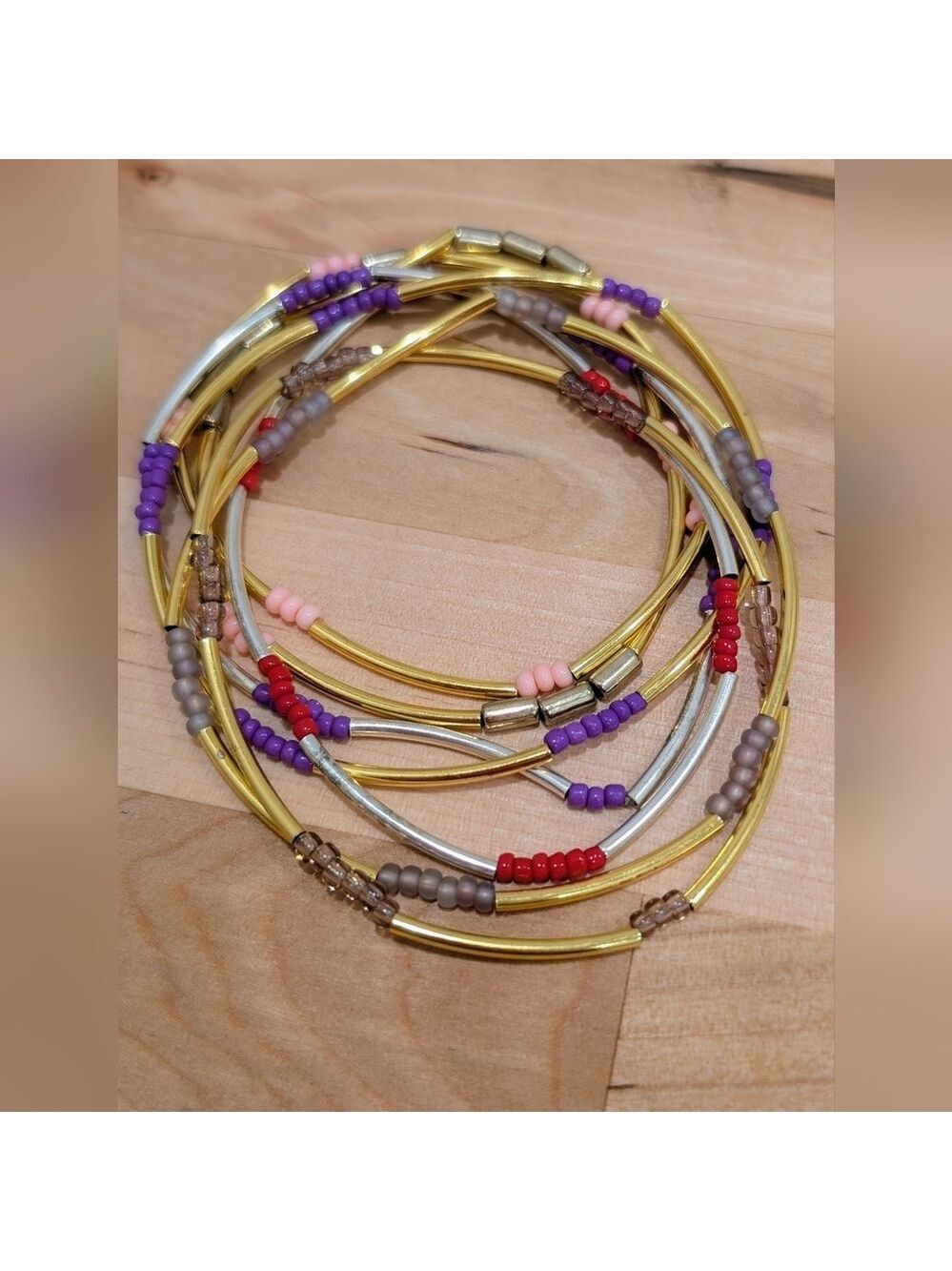 Red, Purple And Pink  Bangle Stretch Bracelets